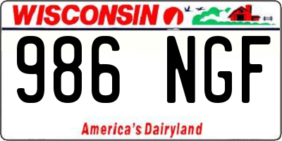 WI license plate 986NGF