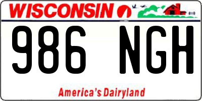 WI license plate 986NGH