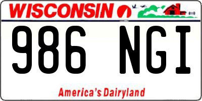 WI license plate 986NGI