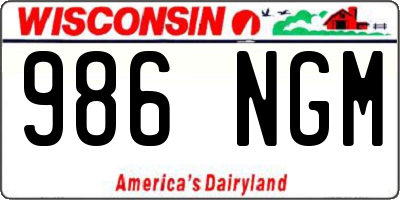 WI license plate 986NGM