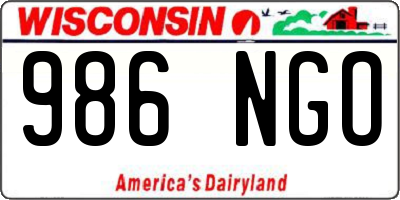 WI license plate 986NGO