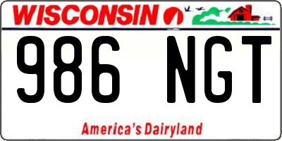 WI license plate 986NGT