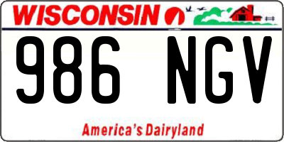 WI license plate 986NGV