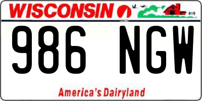 WI license plate 986NGW