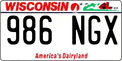 WI license plate 986NGX