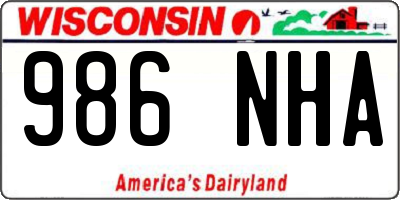 WI license plate 986NHA