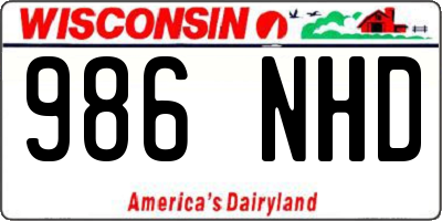 WI license plate 986NHD