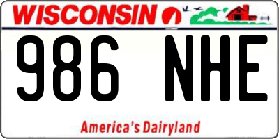 WI license plate 986NHE