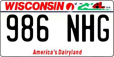 WI license plate 986NHG