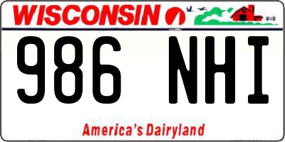 WI license plate 986NHI