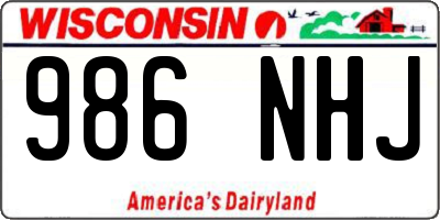WI license plate 986NHJ