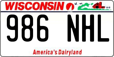 WI license plate 986NHL