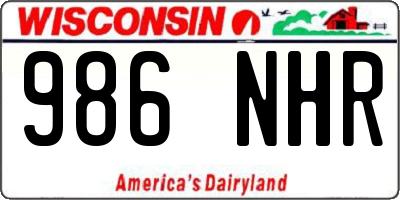 WI license plate 986NHR