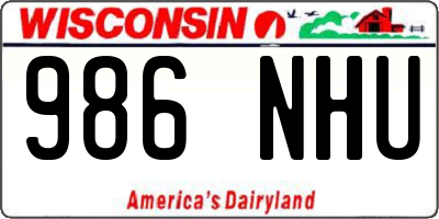 WI license plate 986NHU
