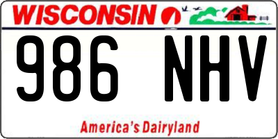 WI license plate 986NHV