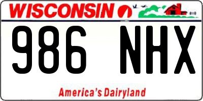 WI license plate 986NHX