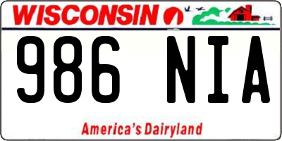 WI license plate 986NIA