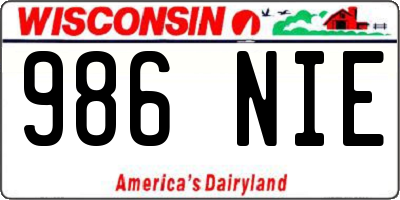 WI license plate 986NIE