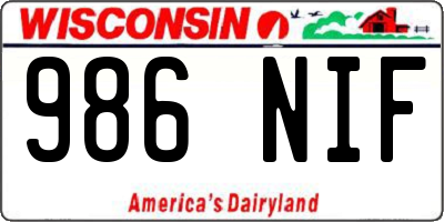 WI license plate 986NIF