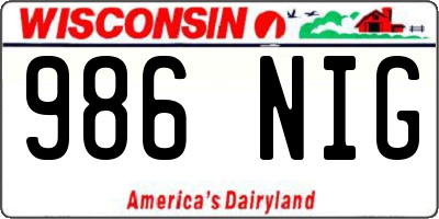 WI license plate 986NIG