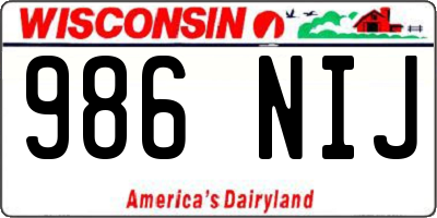 WI license plate 986NIJ