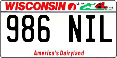 WI license plate 986NIL