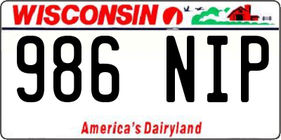 WI license plate 986NIP