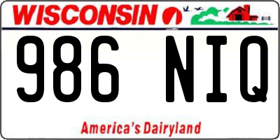 WI license plate 986NIQ