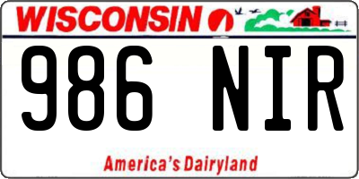 WI license plate 986NIR