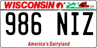 WI license plate 986NIZ