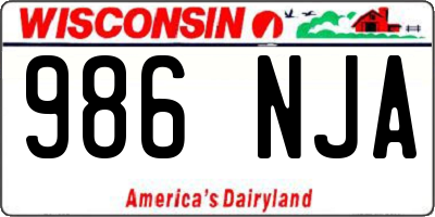 WI license plate 986NJA