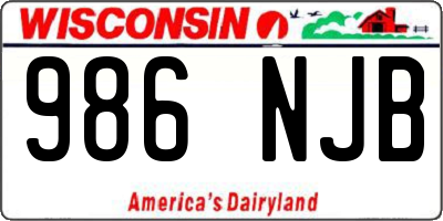 WI license plate 986NJB