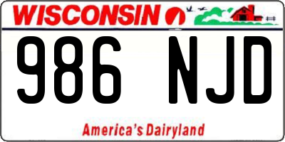 WI license plate 986NJD