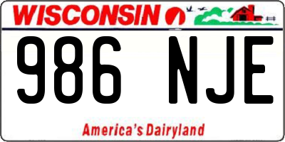 WI license plate 986NJE