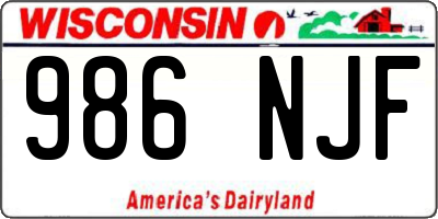 WI license plate 986NJF