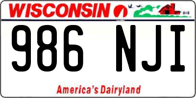 WI license plate 986NJI