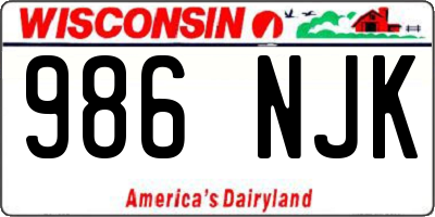 WI license plate 986NJK