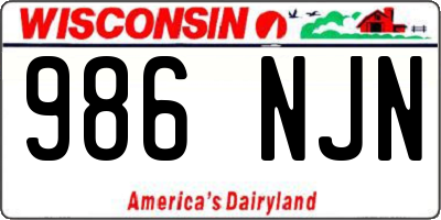 WI license plate 986NJN