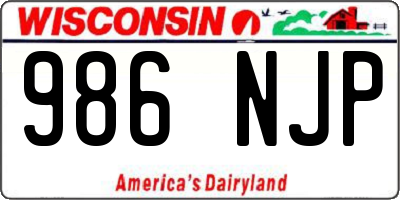WI license plate 986NJP