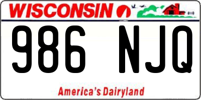 WI license plate 986NJQ