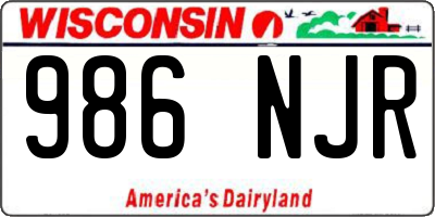 WI license plate 986NJR