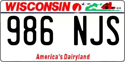 WI license plate 986NJS