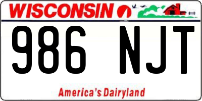 WI license plate 986NJT