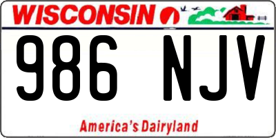 WI license plate 986NJV
