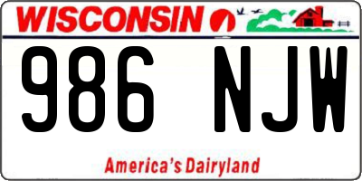 WI license plate 986NJW