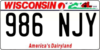 WI license plate 986NJY