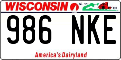 WI license plate 986NKE