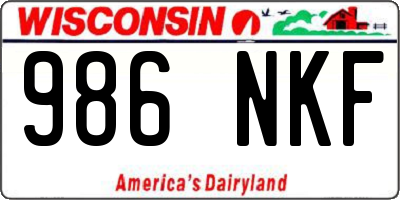 WI license plate 986NKF