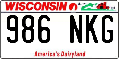WI license plate 986NKG