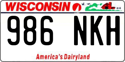 WI license plate 986NKH